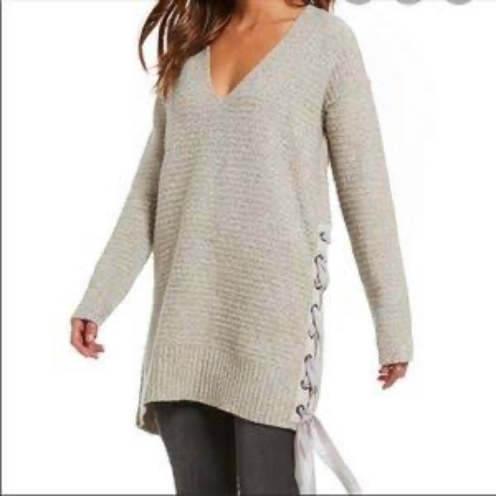 Free People Sweaters | Free People S/P Side Ribbon Sweater V Neck